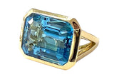 Blue Topaz Emerald Cut Ring