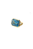 Blue Topaz Emerald Cut Ring