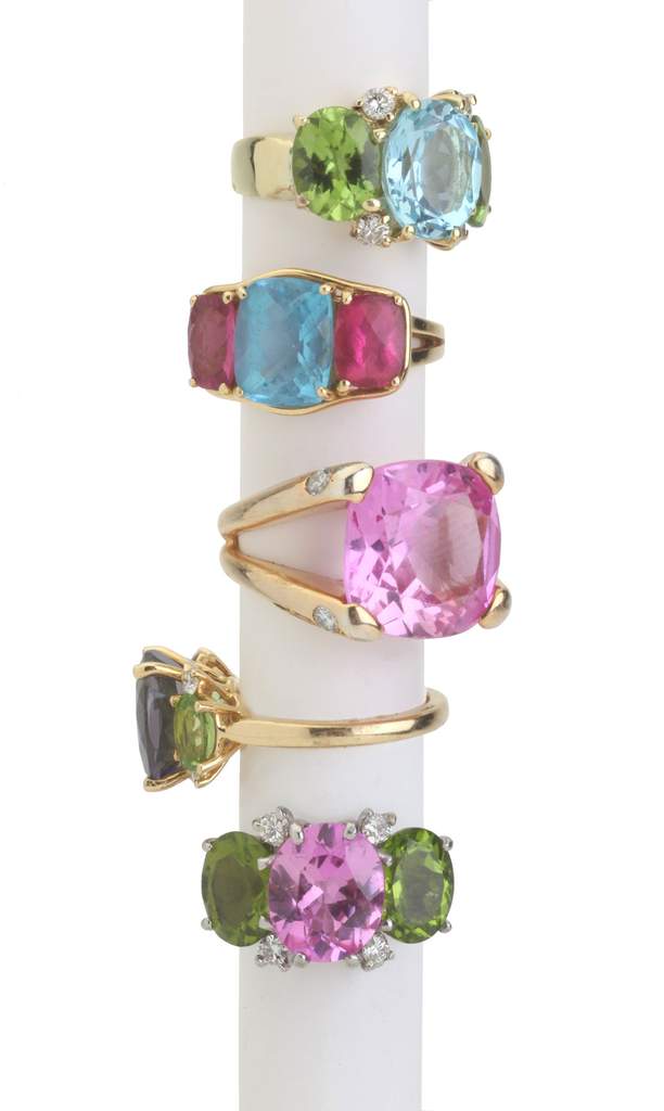 Extra Large GUM DROP™ Ring with Pink Topaz and Diamonds