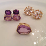 18kt Yellow Gold Byzantine Ring with Rock Crystal