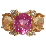 Small GUM DROP™ Ring with Pink Topaz and Citrine and Diamonds