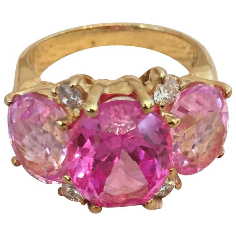 Large 18kt Yellow Gold GUM DROP™ Ring with Blue Topaz and Peridot