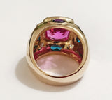 Bonheur Ring with Citrine, Amethyst and Pale Amethyst Domed Ring