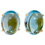 Cabochon Blue Topaz Stud Earring