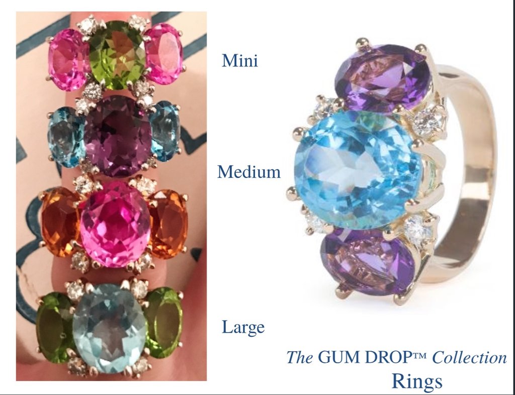 Large GUM DROP™ Ring with Citrine and Amethyst and Diamonds