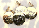 Beautiful Personalized Engraved Gold Circle Pendant and Chain