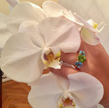 Medium 18 Karat Yellow Gold GUM DROP™  Ring with Peridot and Blue Topaz - Without Diamonds