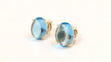 Cabochon Blue Topaz Stud Earring