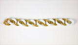 18k Yellow Gold and White Ceramic curb Link Bracelet