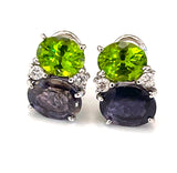 Medium GUM DROP™ Earrings with Peridot and Iolite and Diamonds