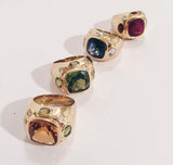 18kt Bonheur Ring with Lemon Citrine and Pink Topaz and Diamonds