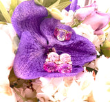 Medium 18kt White Gold GUM DROP™ Ring with Morganite and Rose De France Amethyst and Diamonds