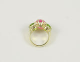 Medium GUM DROP™ Ring with Pink Topaz and Peridot and Diamonds