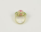 Medium GUM DROP™ Ring with Pink Topaz and Peridot and Diamonds