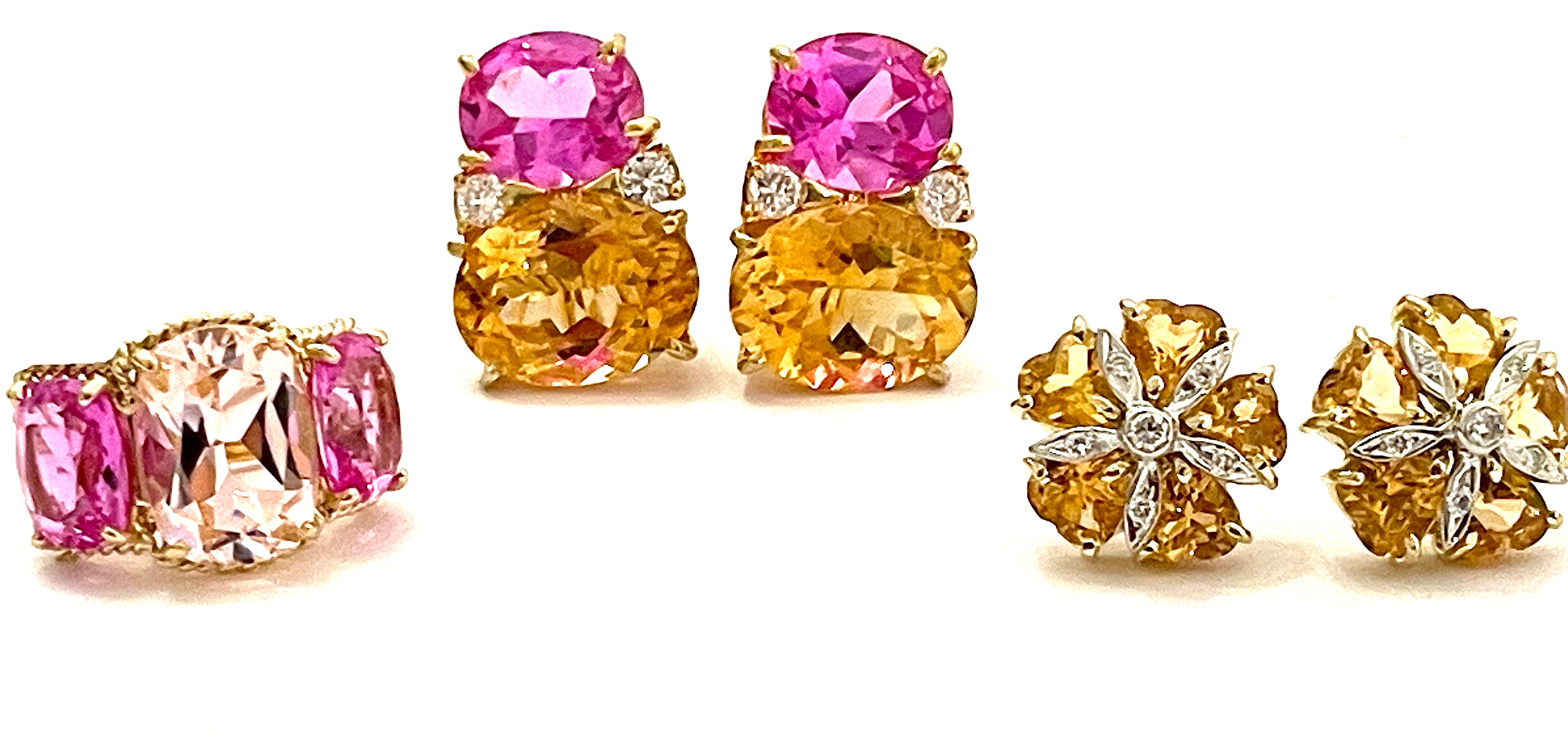 Elegant Single Stone Citrine Ring with Gold Rope Twist Border