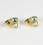 Large GUM DROP™ Earrings with Peridot and Blue Topaz and Diamonds