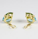 Large GUM DROP™ Earrings with Peridot and Blue Topaz and Diamonds