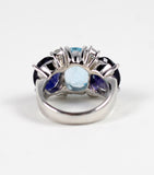 Large GUM DROP™ Ring with Iolite and Blue Topaz and Diamonds