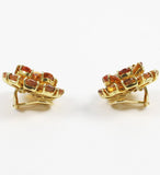 Citrine Double Tier Flower Earrings with Diamond