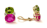 Medium GUM DROP™ Earrings with Peridot and Pink Topaz and Diamonds