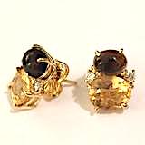 Mini GUM DROP™ Earrings with Iolite and Cabochon Chalcedony and Diamonds