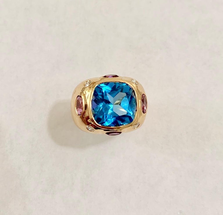 Mini GUM DROP™ Iolite Blue Topaz Diamond Earrings