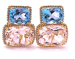 Medium 18kt White Gold GUM DROP™  Ring with Morganite and Rock Crystal