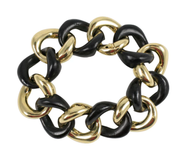 18kt Malachite and Gold Link Bracelet