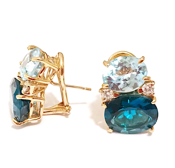 Medium GUM DROP™ Earrings with Peridot and Pink Topaz and Diamonds