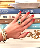 18kt Yellow Gold Medium Cushion Cut Earring with Rope Twist Border with Blue Topaz and Pink Topaz