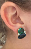 Large GUM DROP™ Earrings with Blue Topaz and Cabochon Turquoise and Diamonds