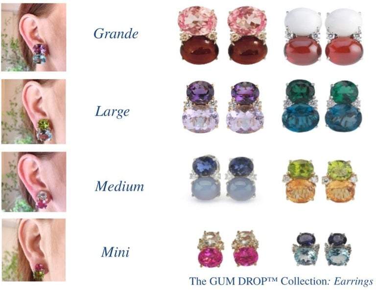 Large GUM DROP™ Earrings with Pink Topaz and Diamonds