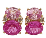 Large GUM DROP™ Earrings with Cabochon Turquoise and Diamonds