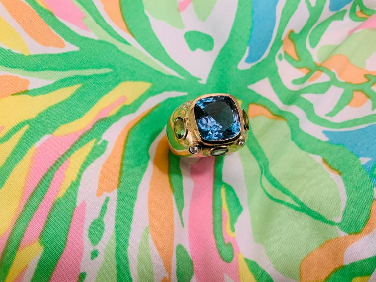 Bonheur Ring with Citrine, Amethyst and Pale Amethyst Domed Ring