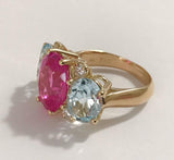 Medium GUM DROP™ Ring with Pink and Blue Topaz