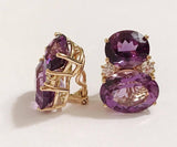 Large GUM DROP™Earrings with Two-Toned Amethyst and Diamonds